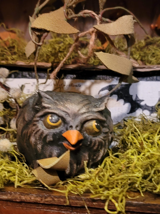 Vintage Halloween Style Vergie Lightfoot Owl Mini Bucket