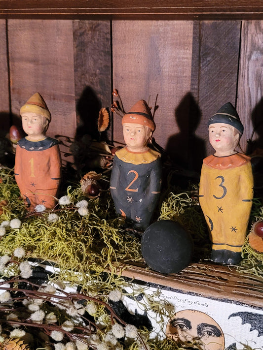 Vintage Halloween Style Bethany Lowe Brownie Bowling Buddies Figurine Set