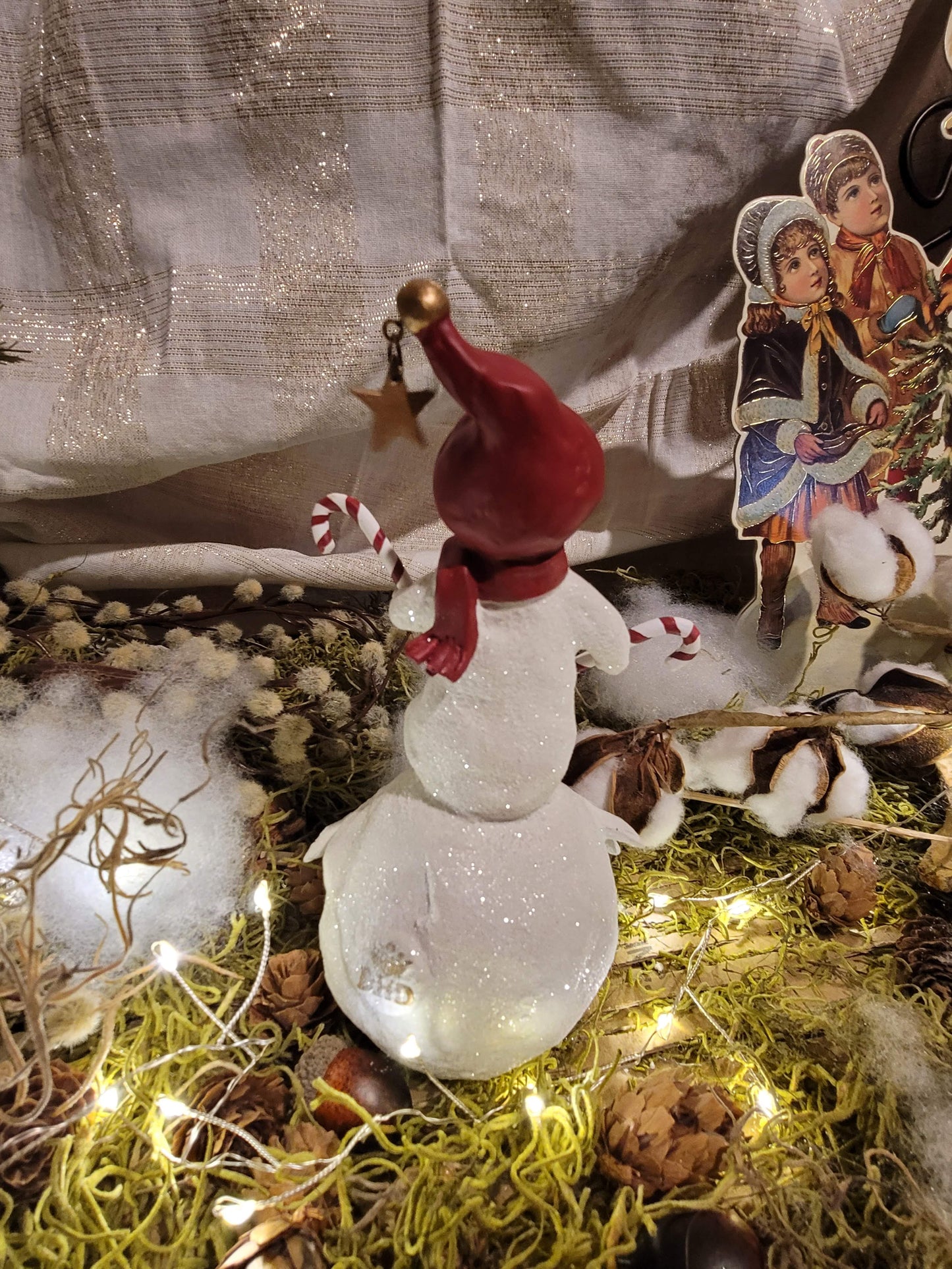 Vintage Folk Art Christmas Style Dee Harvey Foust Snowball Figurine