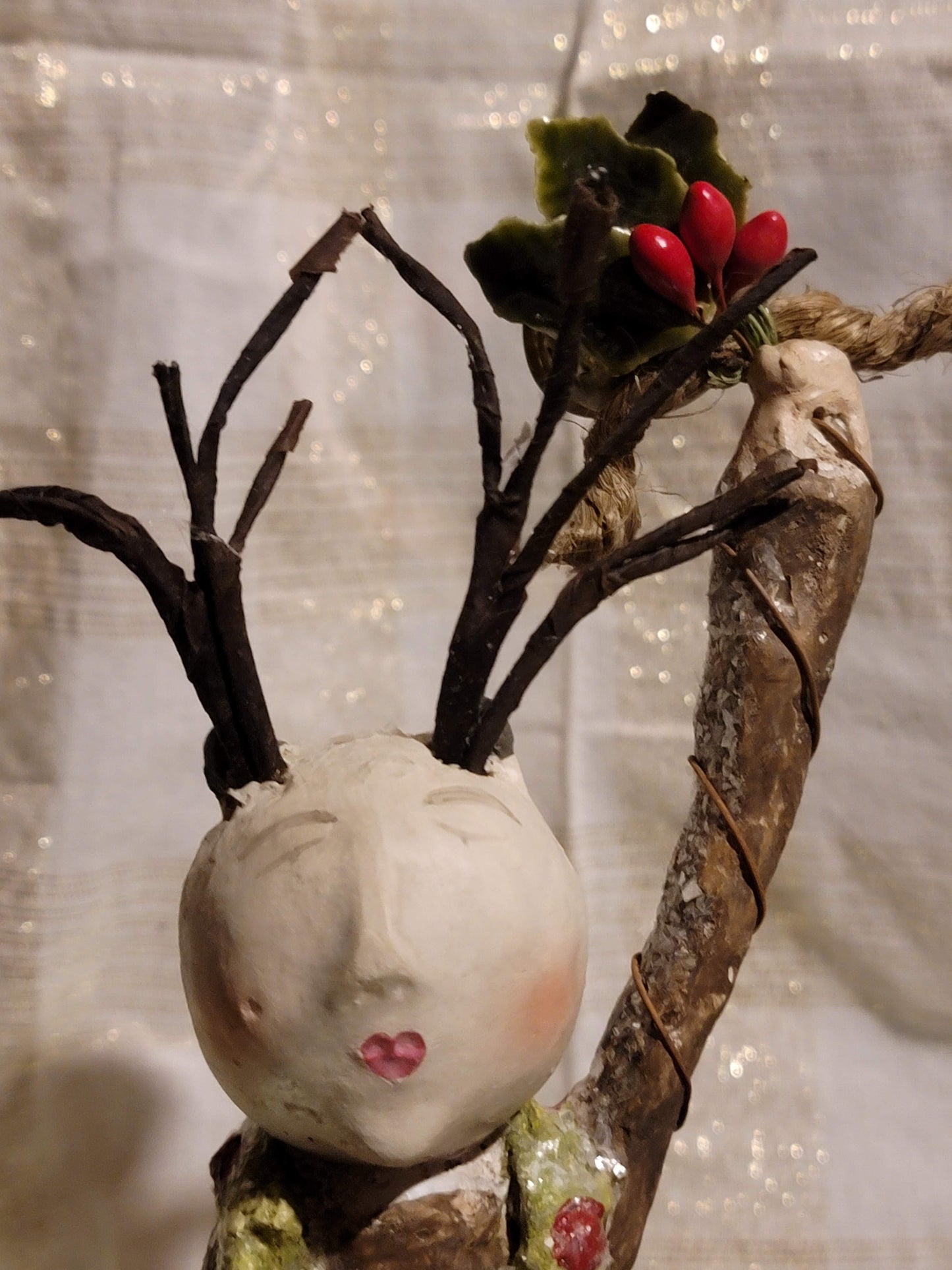Vintage Hammerschmidt Christmas Reindeer Pageant Girl Figurine