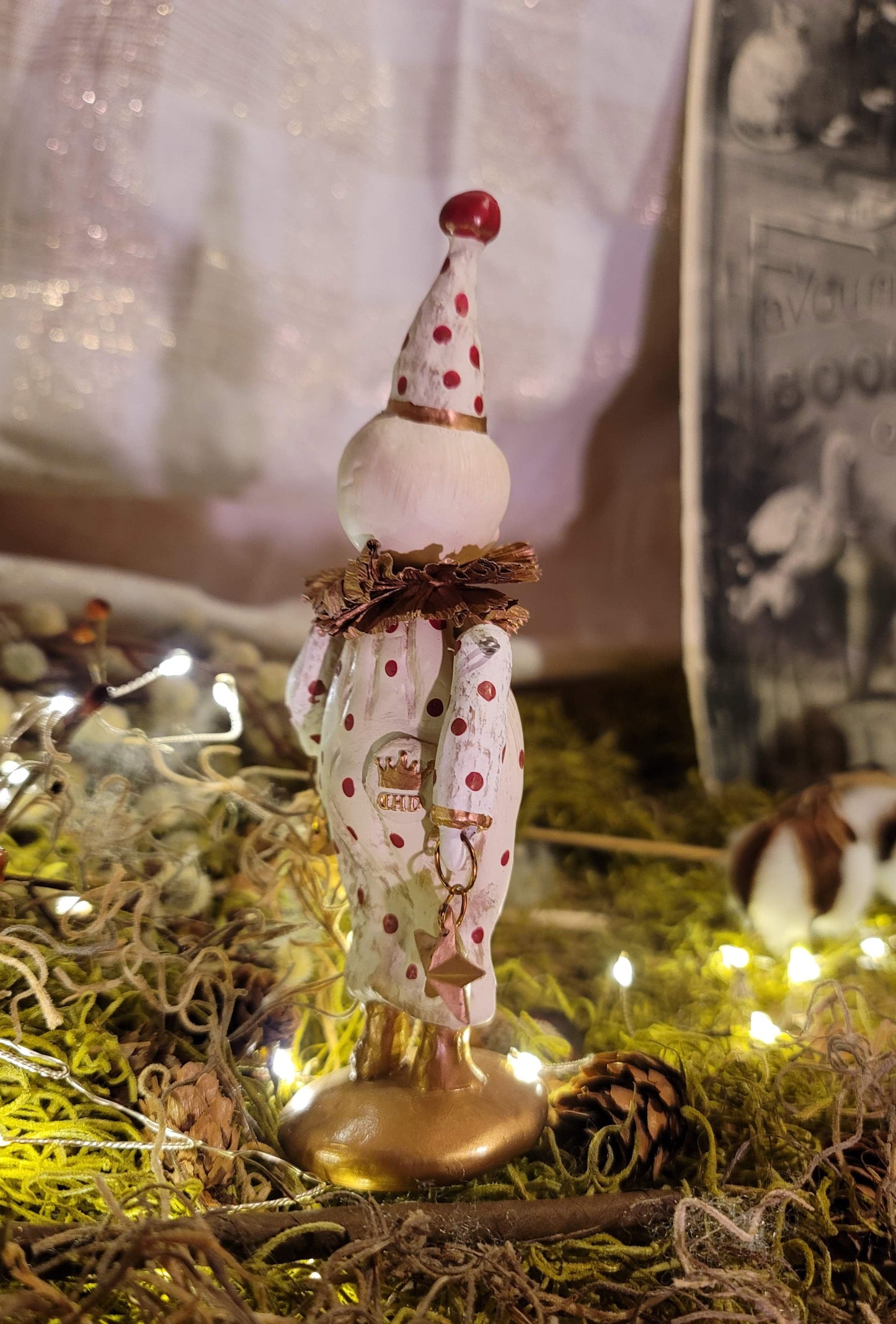 Folk Art Christmas Circus Dee Harvey Clown Snowman Figurine