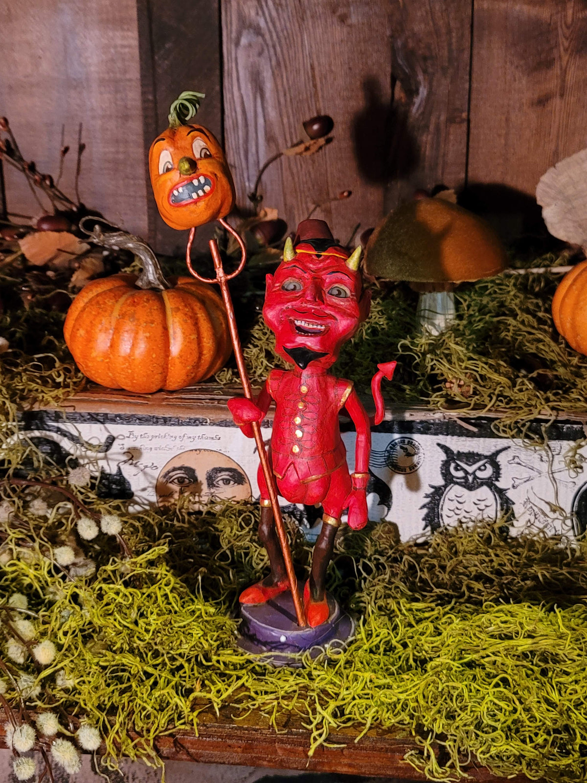 Vintage Halloween Style Damian Devil Standing Figurine