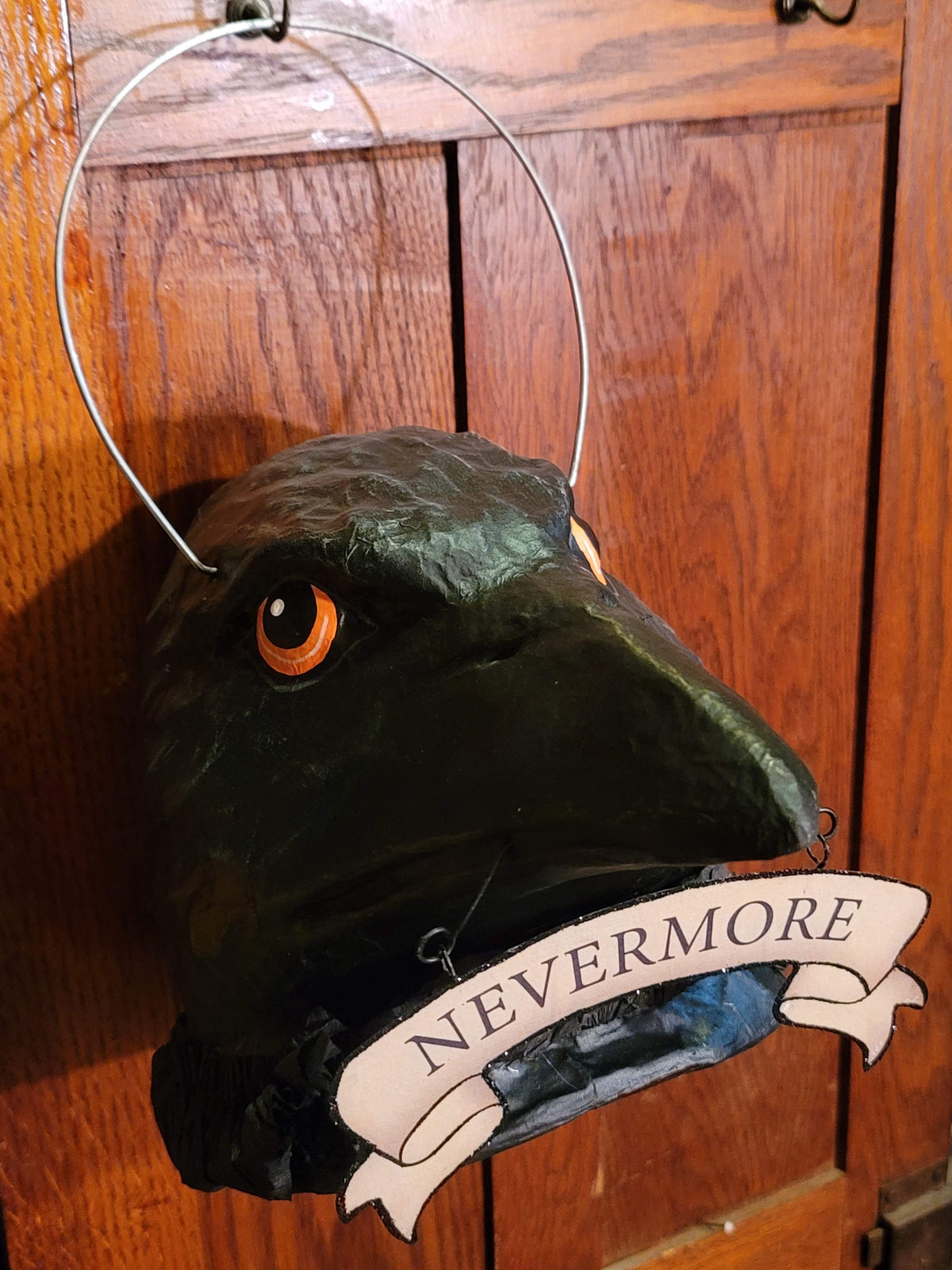 Vintage Halloween Style Raven's Cry Bucket - Paper Mache Candy Container