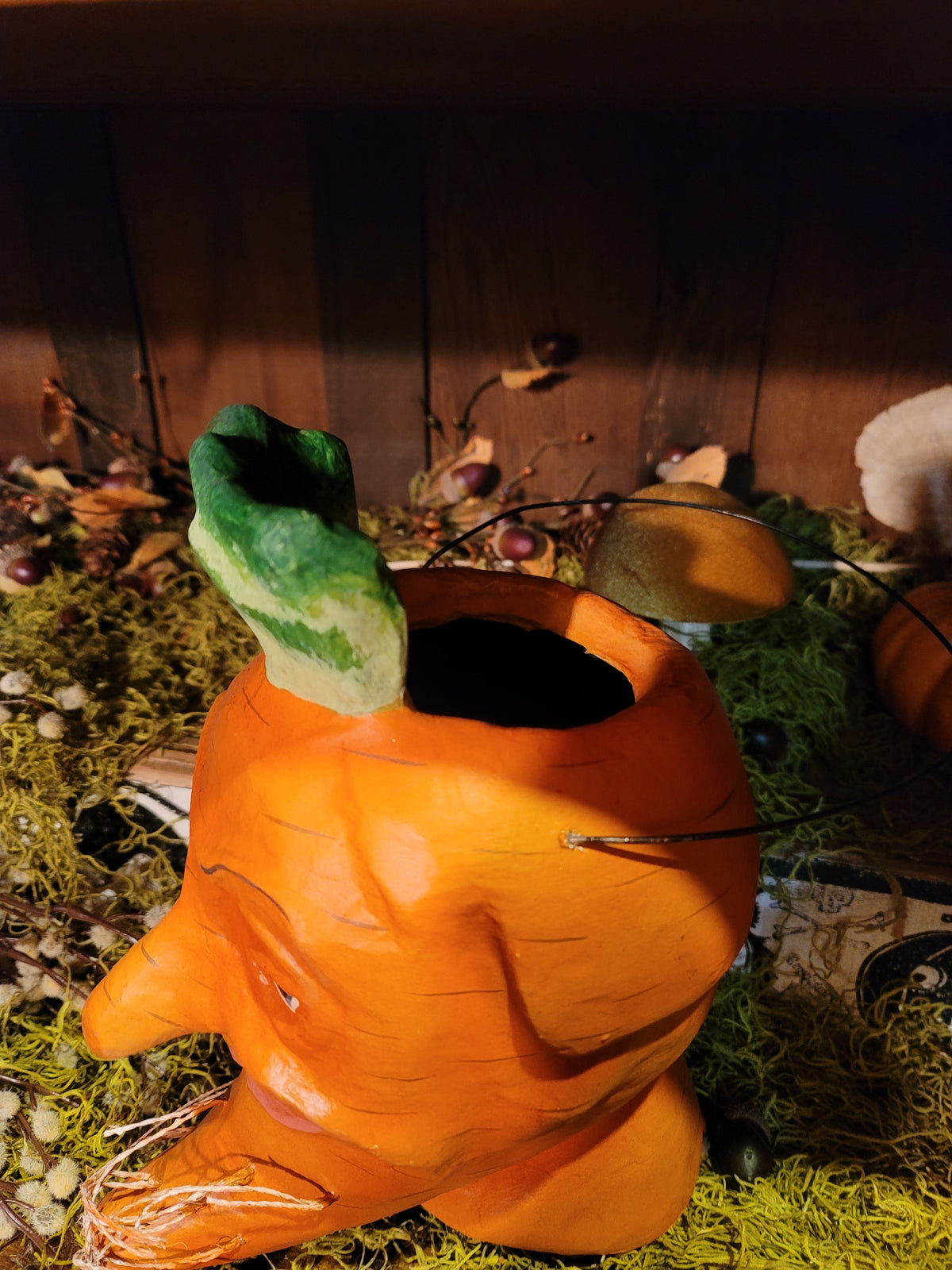 Vintage Halloween Style Ghastly Carrot "Devil Head Style" Candy Bucket - Cody Foster