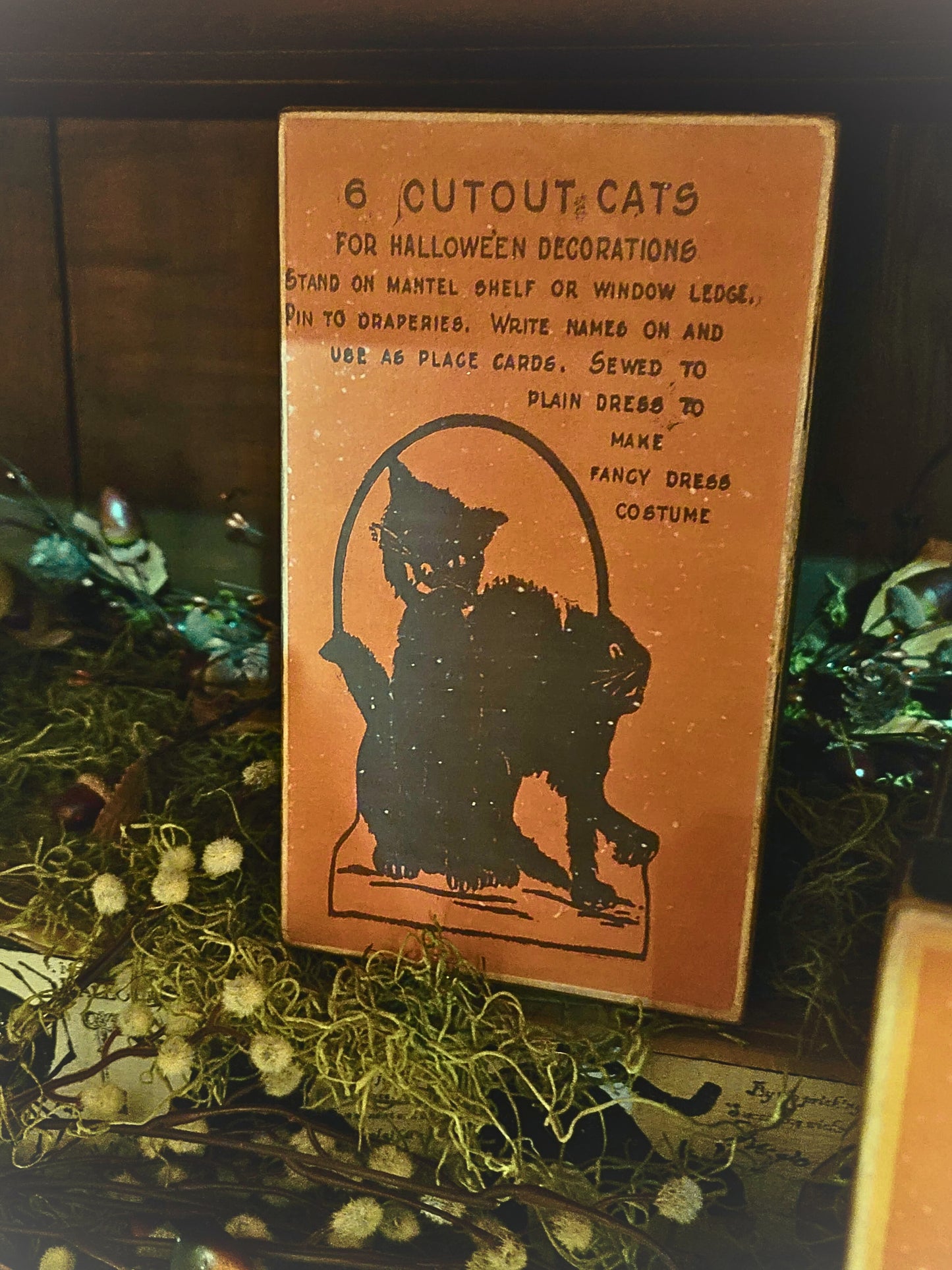 Vintage Halloween Style Black Cats Halloween Storage Box