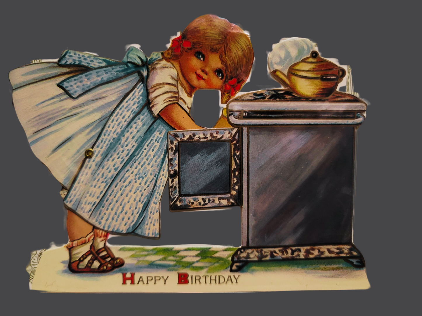 B Shackman Mechanical Girl Baker Birthday Card