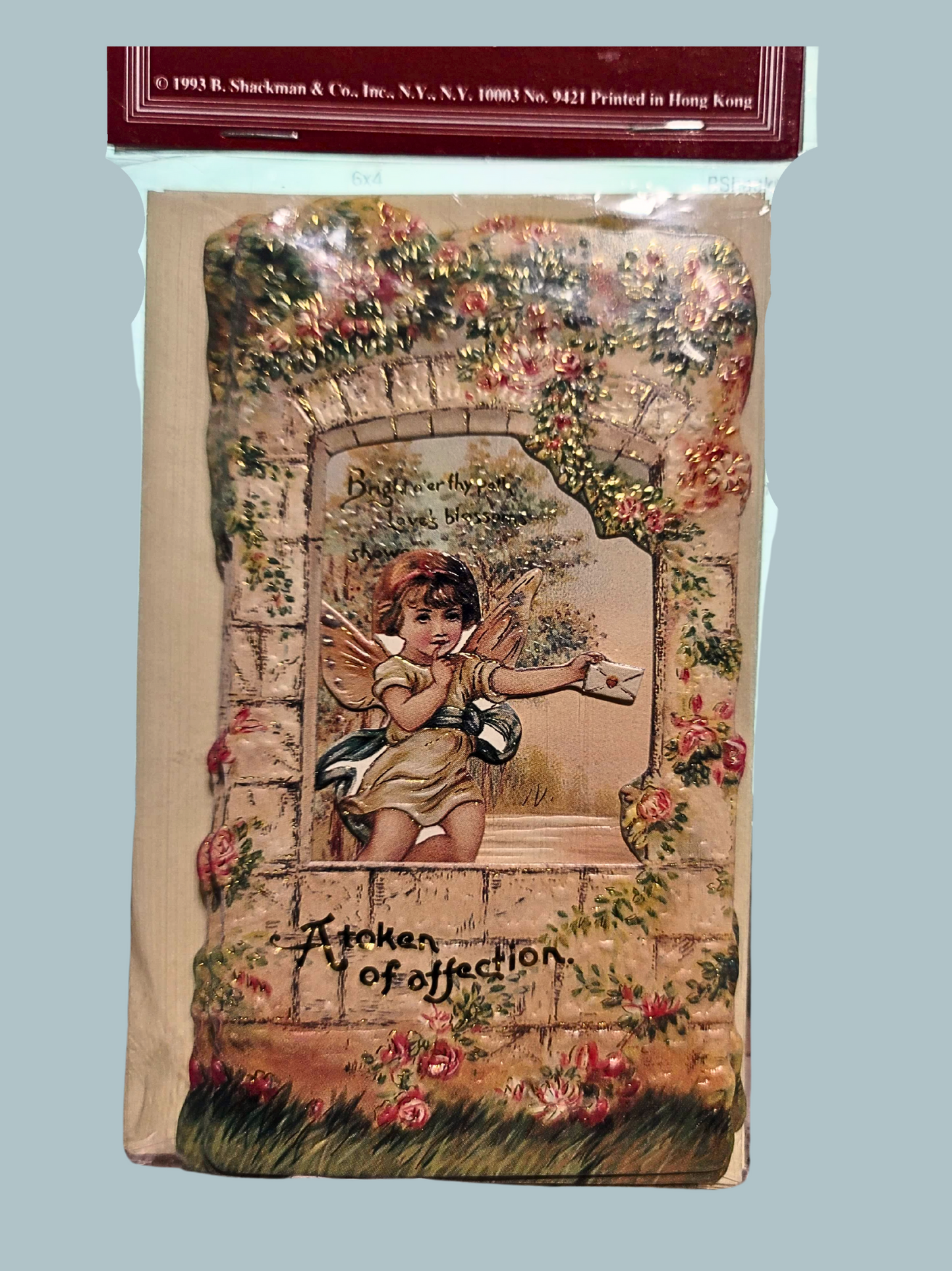 Vintage Victorian Style Cupid Token of Affection Mechanical Romance Card