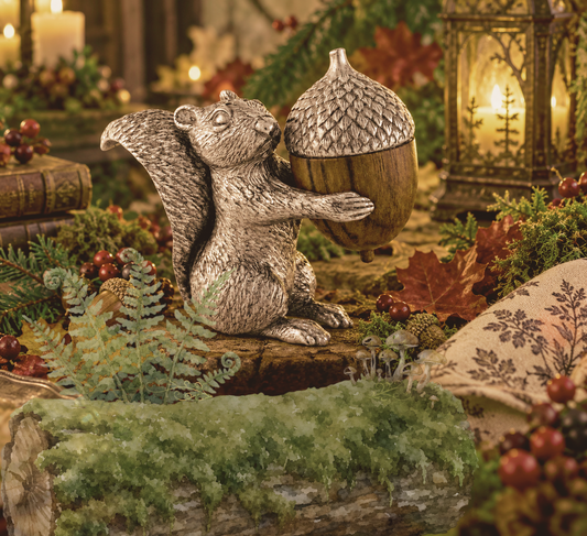 Vagabond House Pewter Squirrel & Acorn Salt and Pepper Set