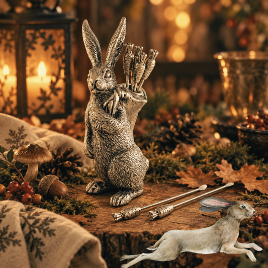 Vagabond House Pewter Rabbit Appetizer Pick Holder