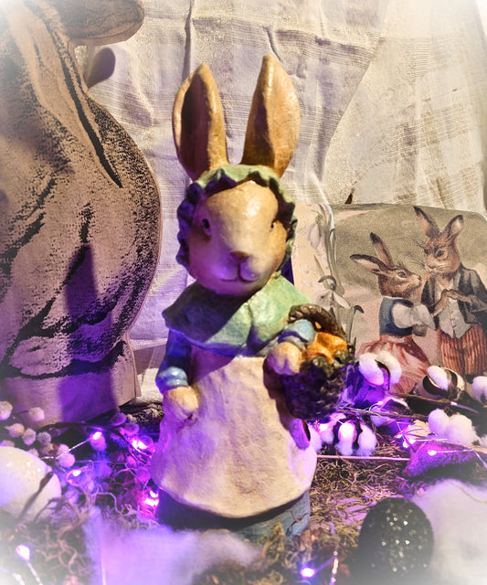 Vintage Easter Bunny Momma Peter Rabbit with Basket