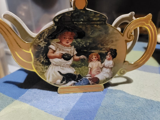 Vintage Victorian Style Tea Set Box Ornament