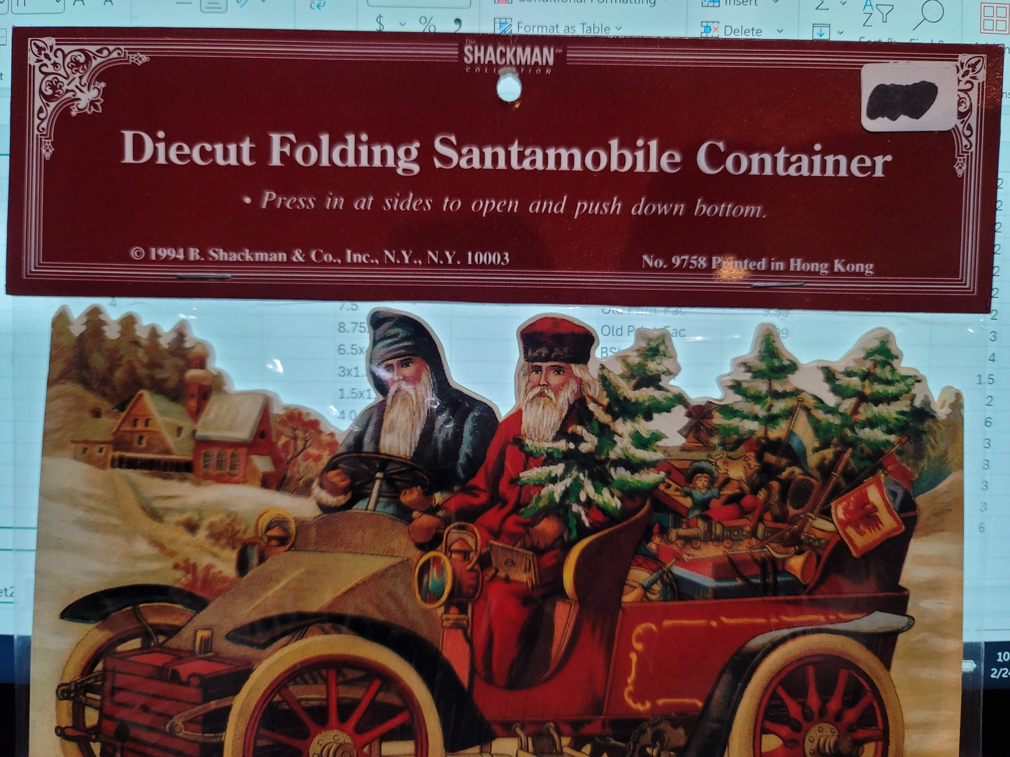 Vintage Victorian Christmas Style Father Christmas Santa Gift Container