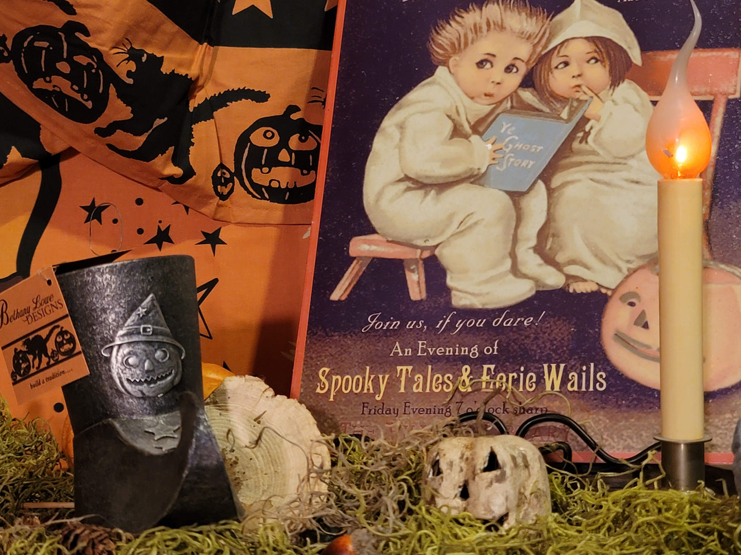 Vintage Halloween style Bethany Lowe paper mache witch boot collectible RARE