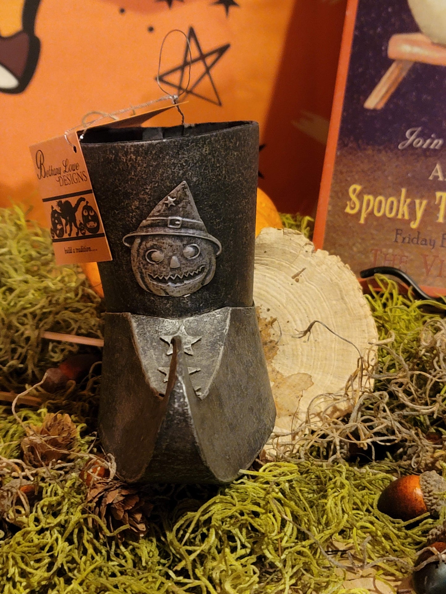 Vintage Halloween style Bethany Lowe paper mache witch boot collectible RARE
