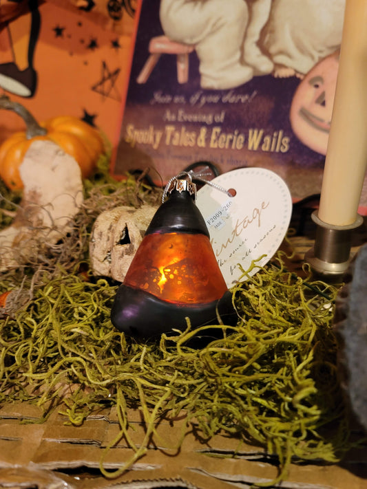 Vintage Halloween Style Mercury Glass Candy Corn Ornament Rust Brown