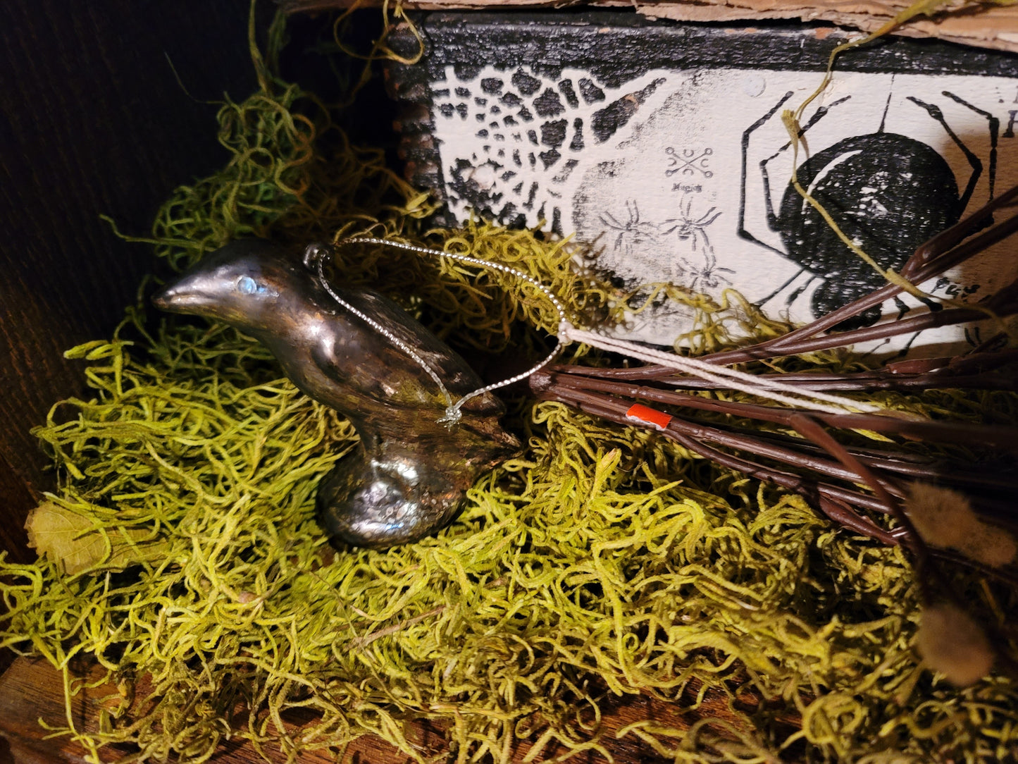 Vintage Halloween Mercury Raven Crow Ornament Ragon House