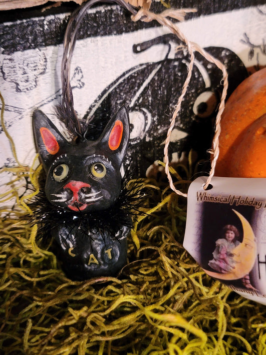 Vintage Halloween Style Debra Schoch Hop Hop Jingle Boo Black Cat Ornament