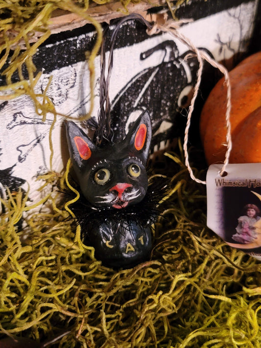Vintage Halloween Style Debra Schoch Hop Hop Jingle Boo Black Cat Ornament