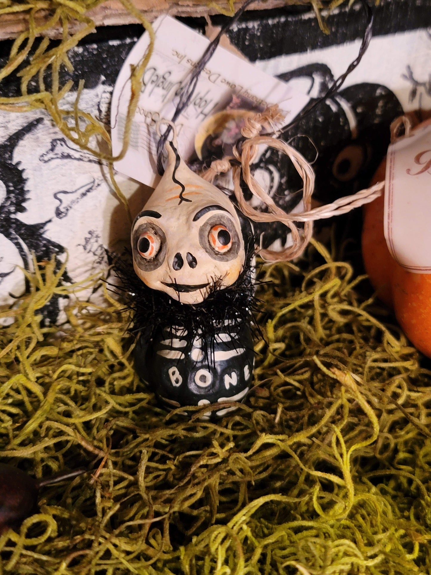 Vintage Halloween Style Debra Schoch Bone Skeleton ornament