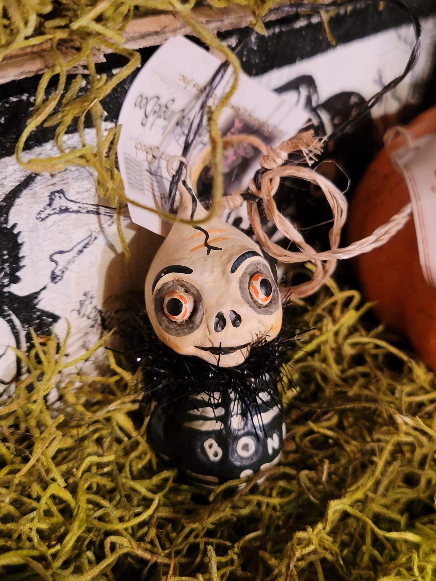 Vintage Halloween Style Debra Schoch Bone Skeleton ornament