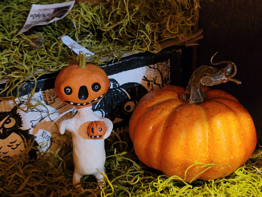 Vintage Halloween Style Debra Schoch Hop Hop Jingle Boo Pumpkin Ghost Ornament