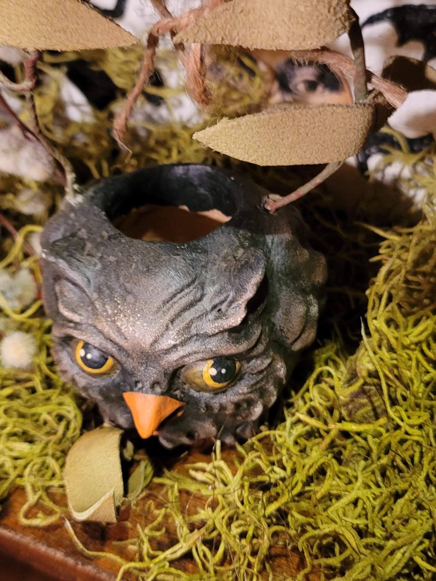 Vintage Halloween Style Vergie Lightfoot Owl Mini Bucket