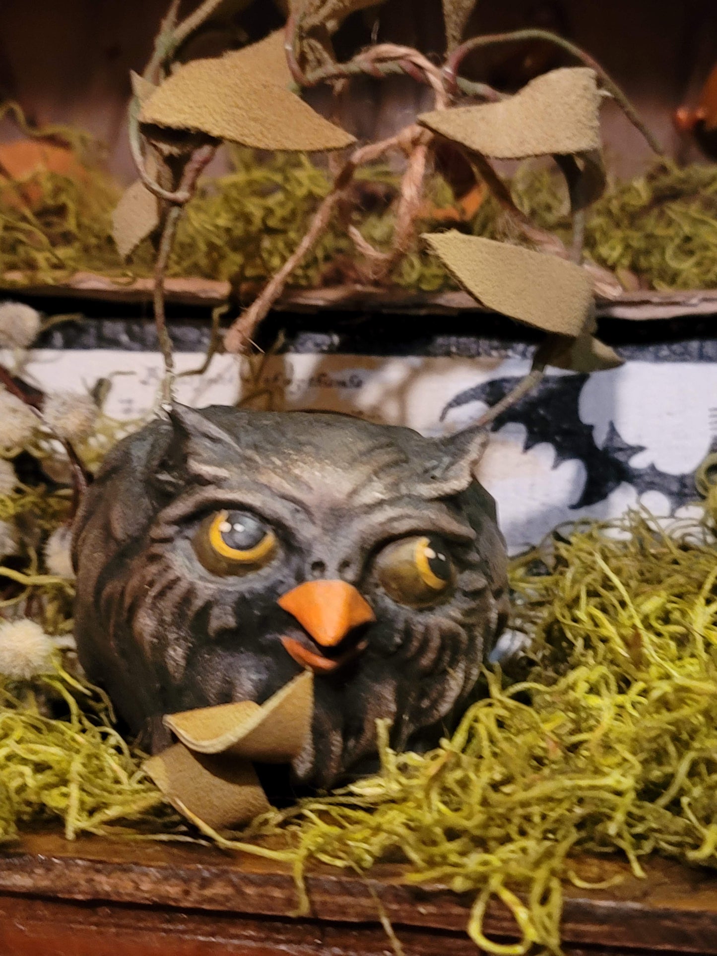 Vintage Halloween Style Vergie Lightfoot Owl Mini Bucket