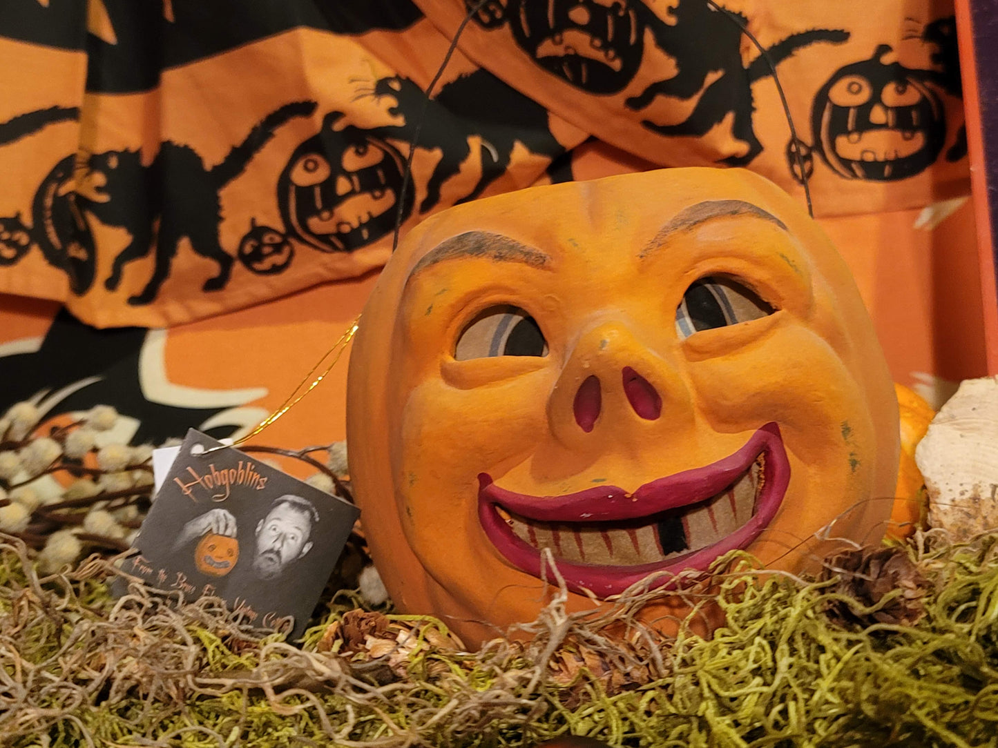 Vintage Halloween Style Resin Mache Pumpkin Lantern Bruce Elias Bethany Lowe Hobgoblins