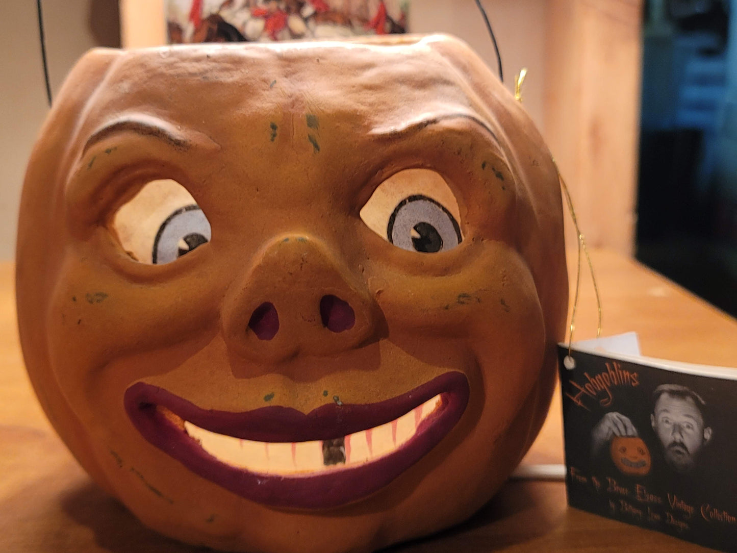 Vintage Halloween Style Resin Mache Pumpkin Lantern Bruce Elias Bethany Lowe Hobgoblins