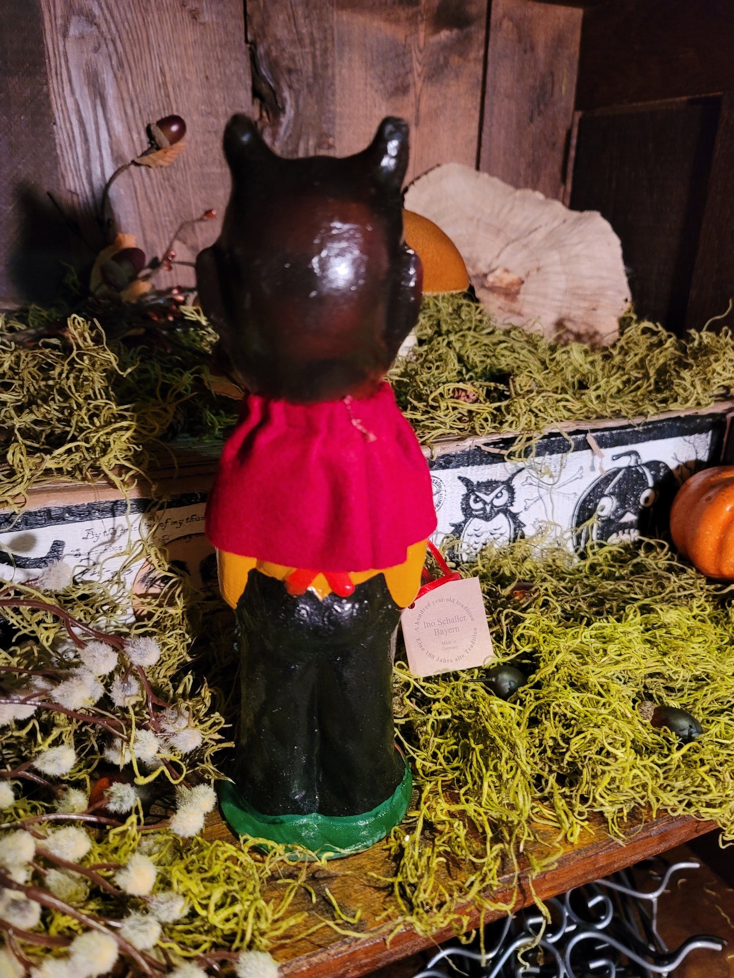 Vintage Halloween Style Authentic German Devil Paper Mache Candy Container