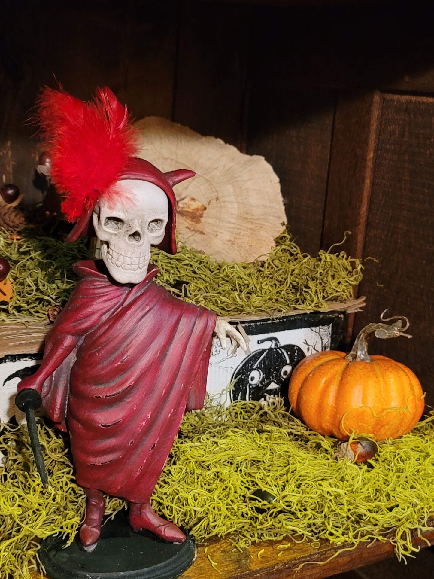 Vintage Halloween Style Antikamnia Skeleton Devil Bobble Head Figurine