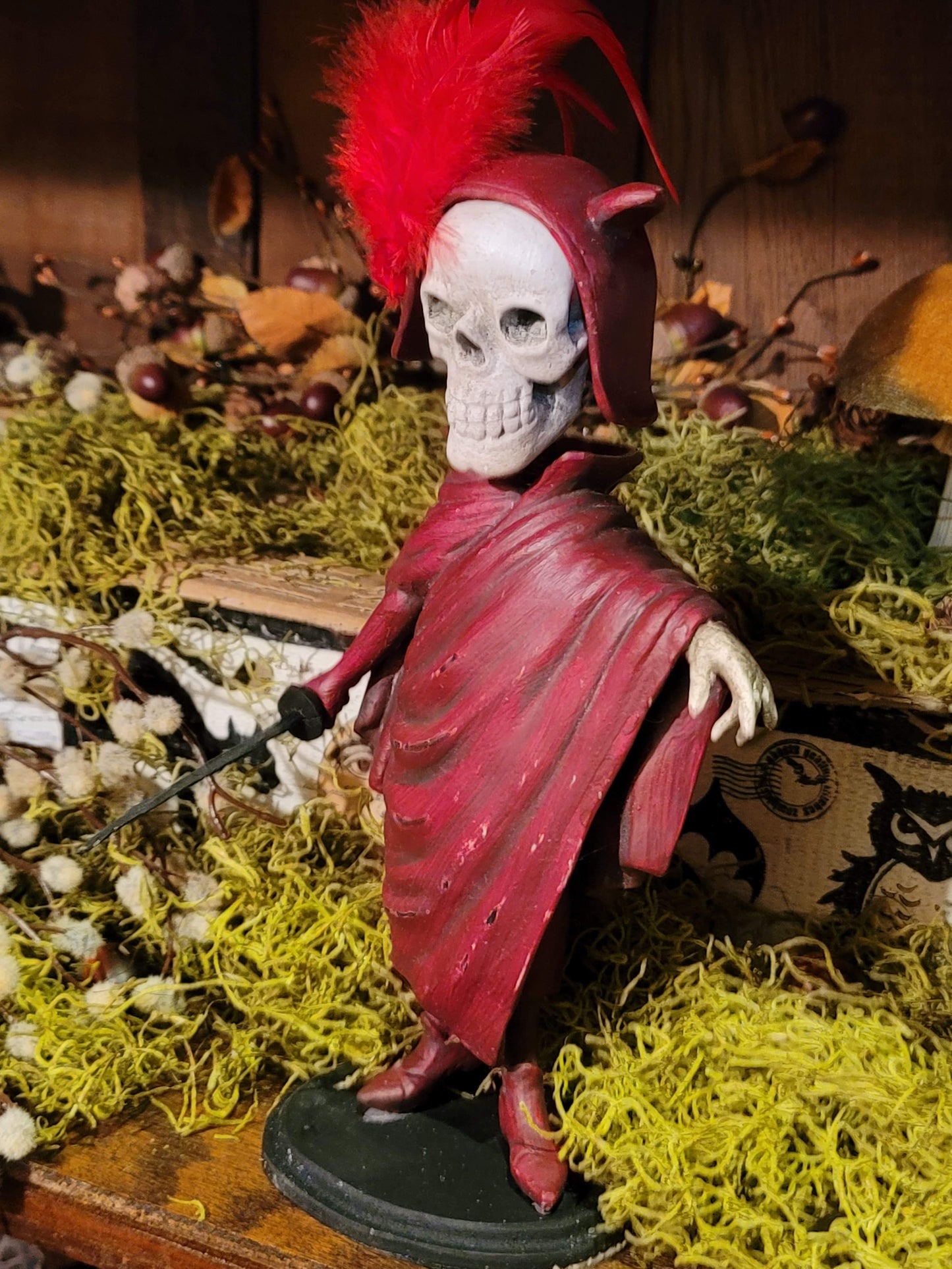Vintage Halloween Style Antikamnia Skeleton Devil Bobble Head Figurine
