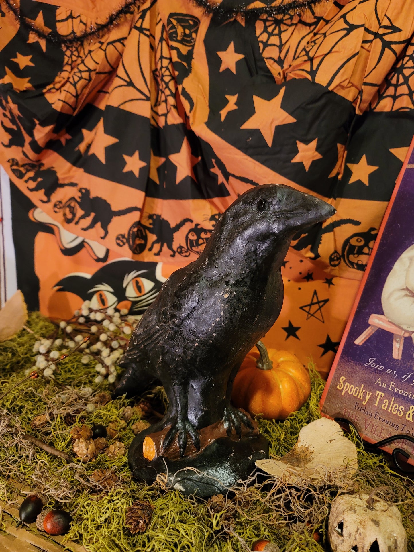Vintage Halloween Style Raven Crow Edgar Allen Poe Figurine