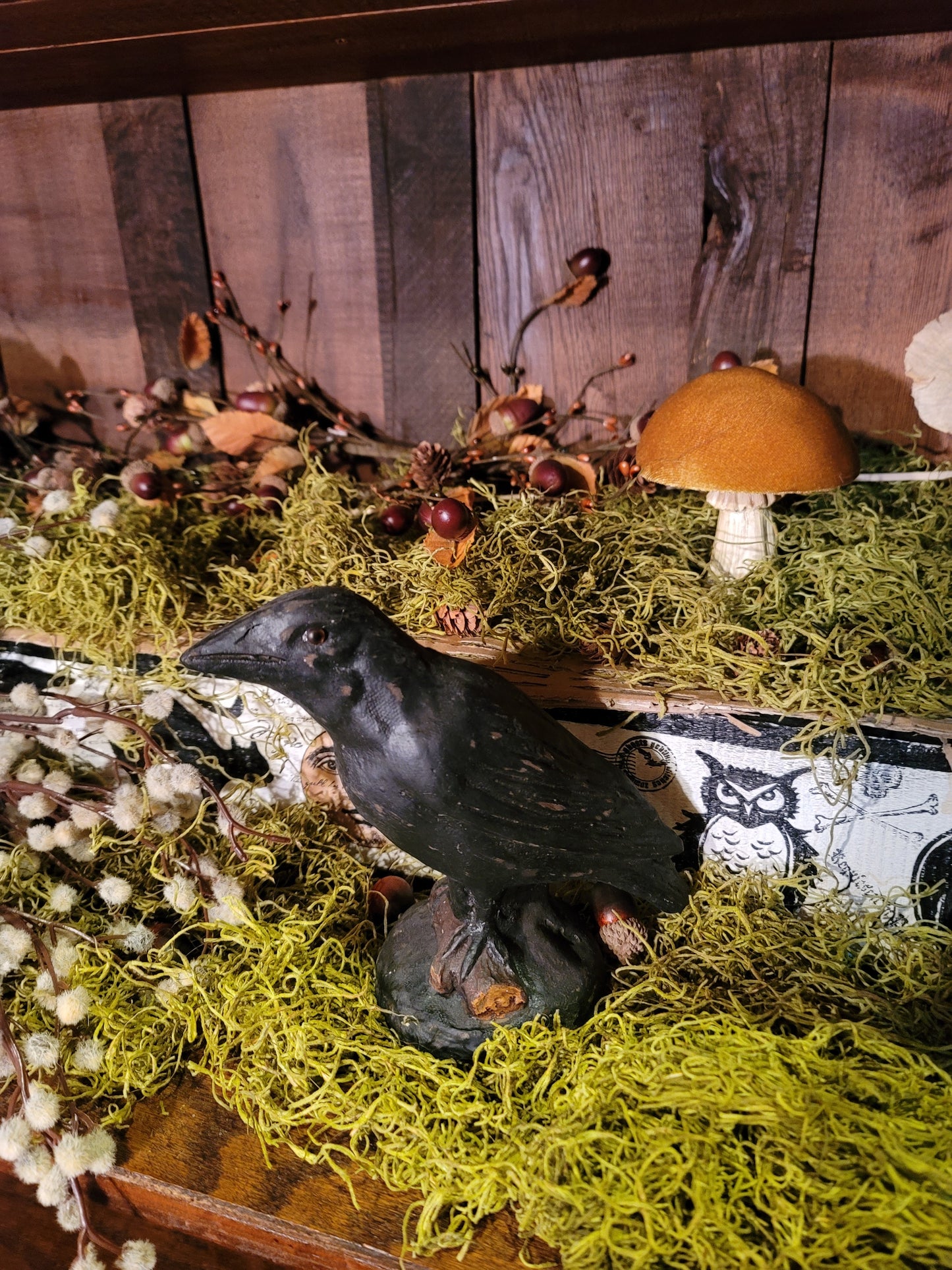 Vintage Halloween Style Raven Crow Edgar Allen Poe Figurine