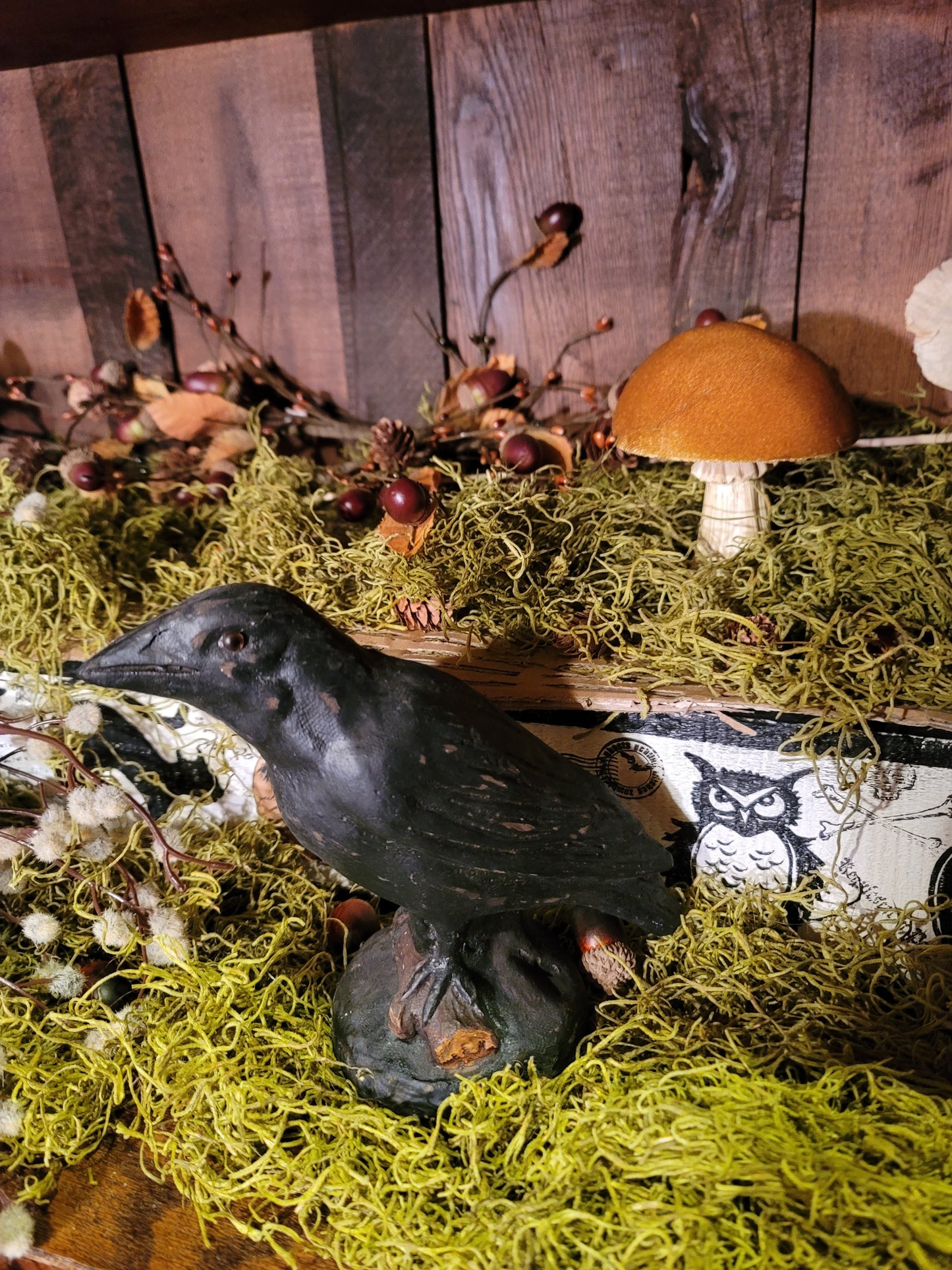 Vintage Halloween Style Raven Crow Edgar Allen Poe Figurine