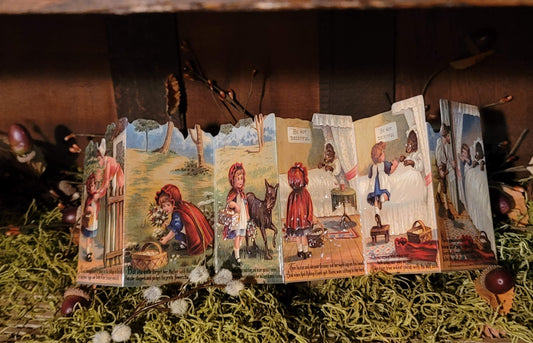 Vintage Victorian Style Red Riding Hood Panorama Card