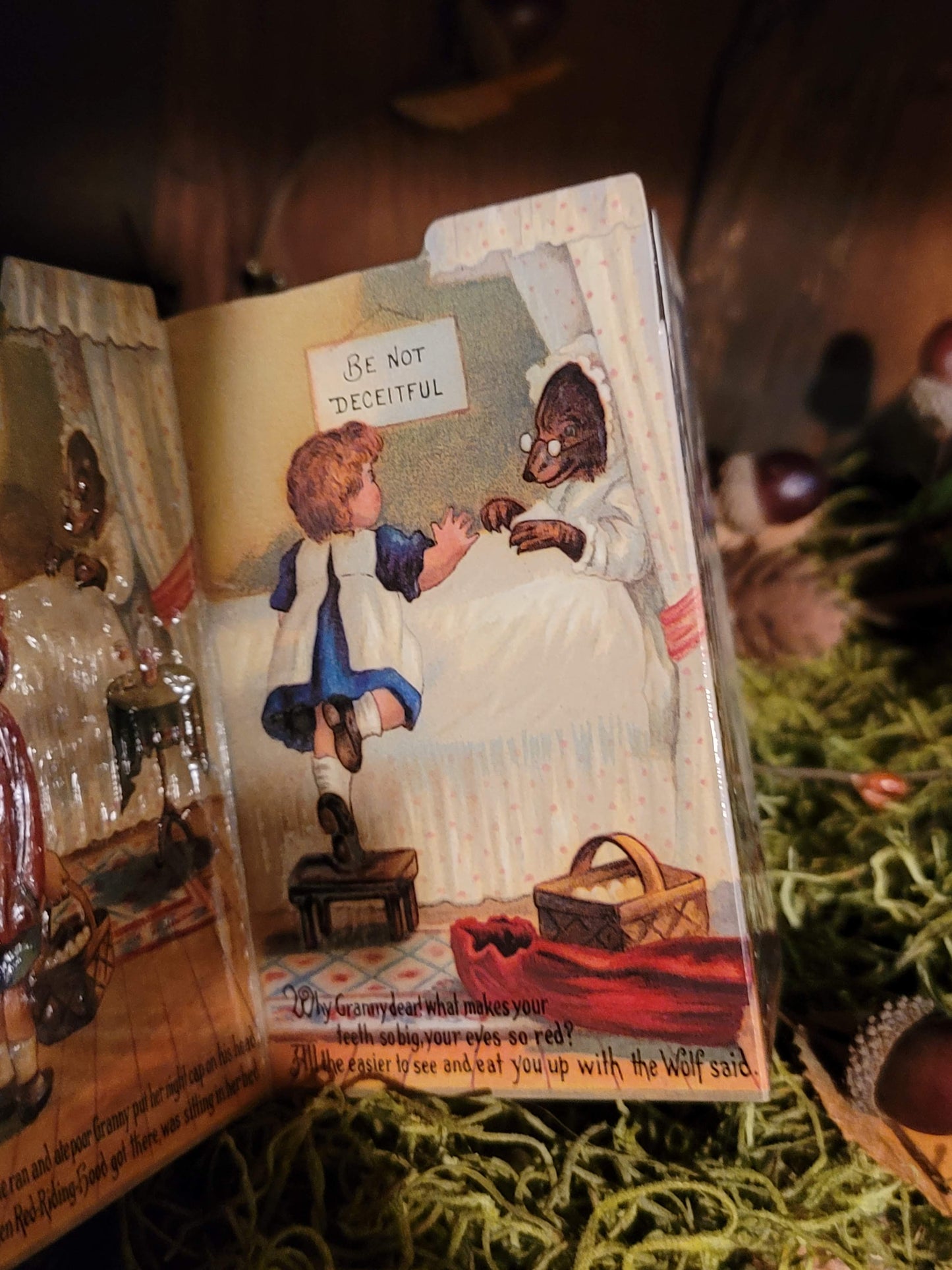 Vintage Victorian Style Red Riding Hood Panorama Card