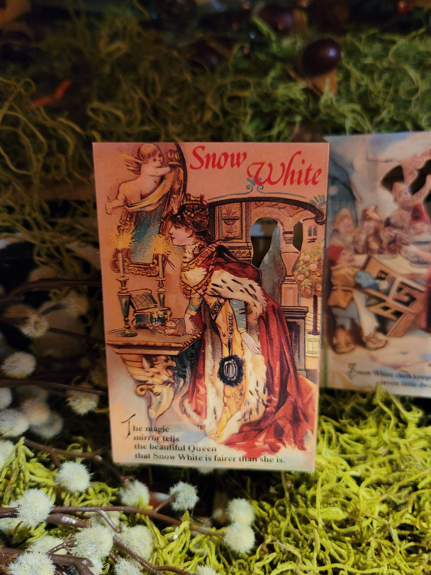 Vintage Victorian Style Snow WhiteFold Out Panorama Greeting Card
