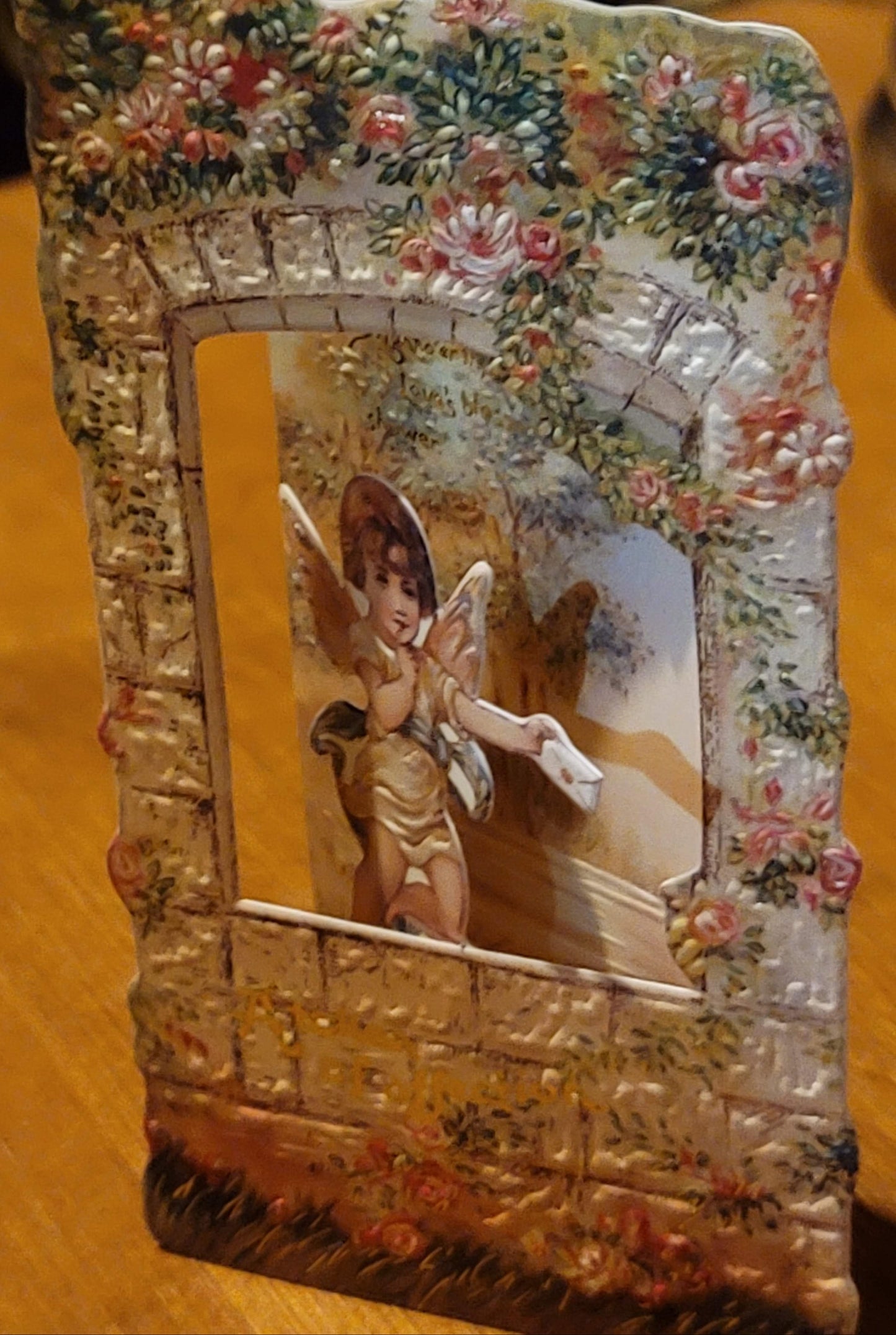 Vintage Victorian Style Cupid Token of Affection Mechanical Romance Card