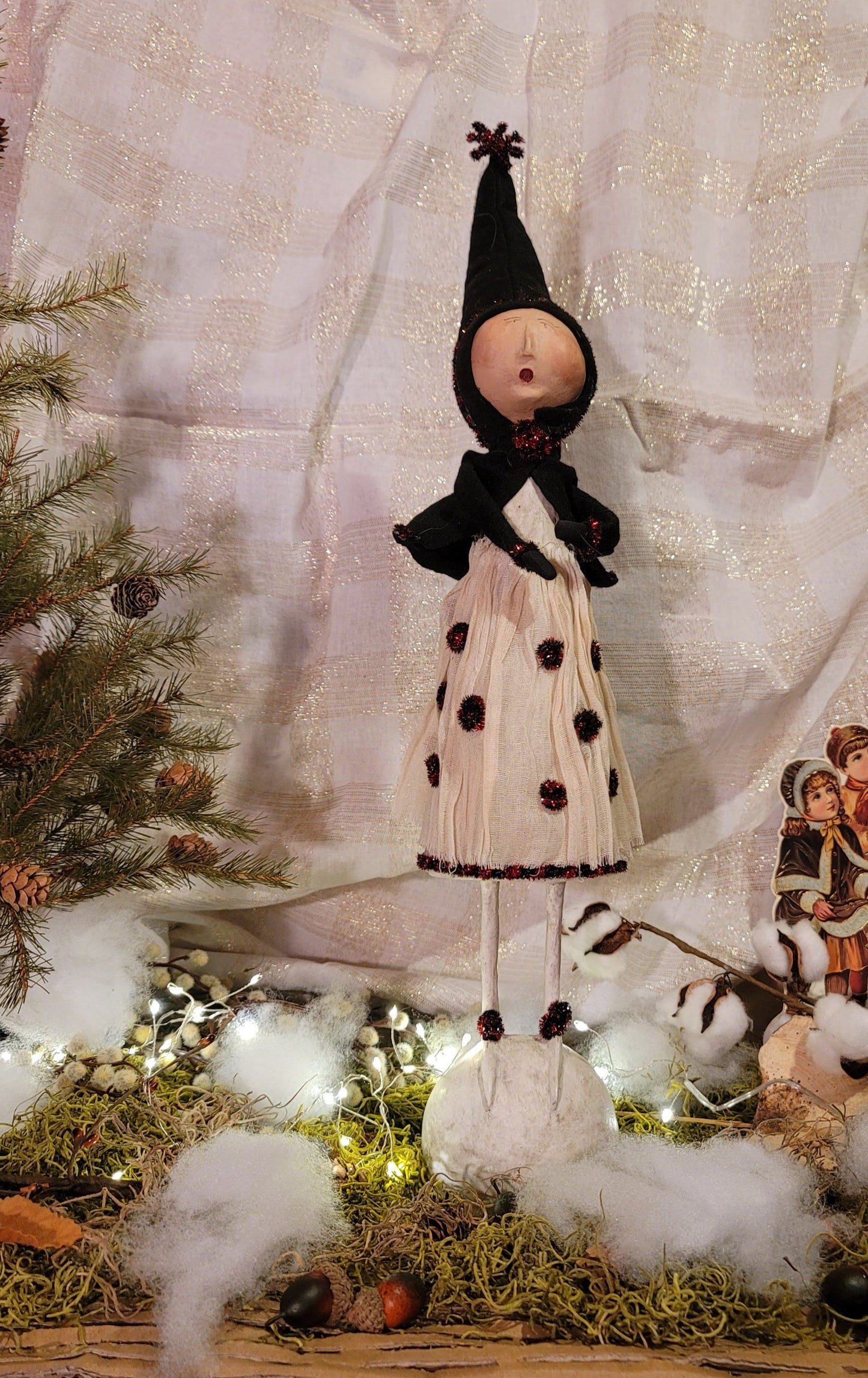 Vintage Collectible Christmas Folk Art Hammershmidt Party Patty Figurine