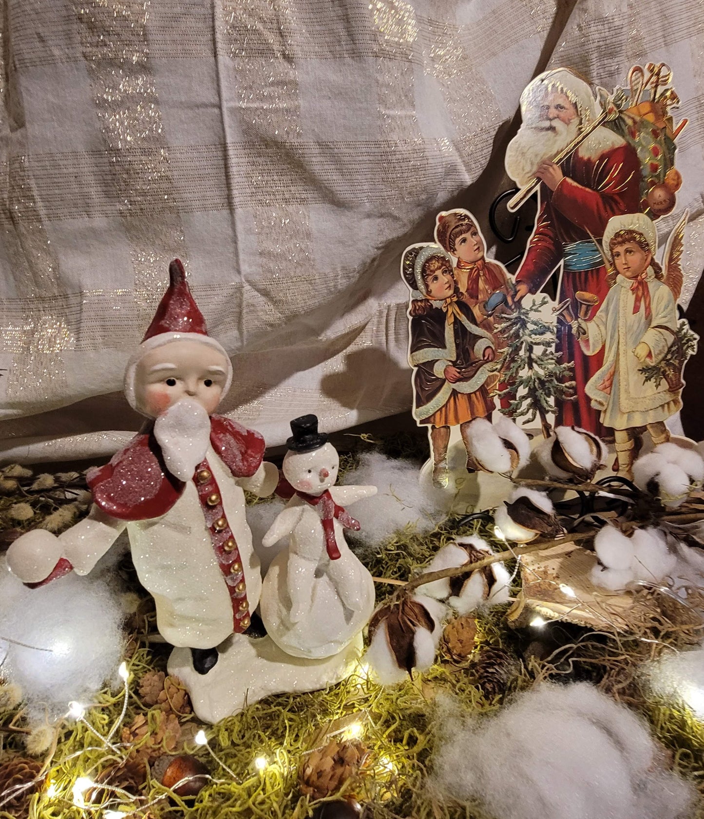 Whimsy Christmas Dee Harvey Foust Best Buds Santa and Snowman Figurine