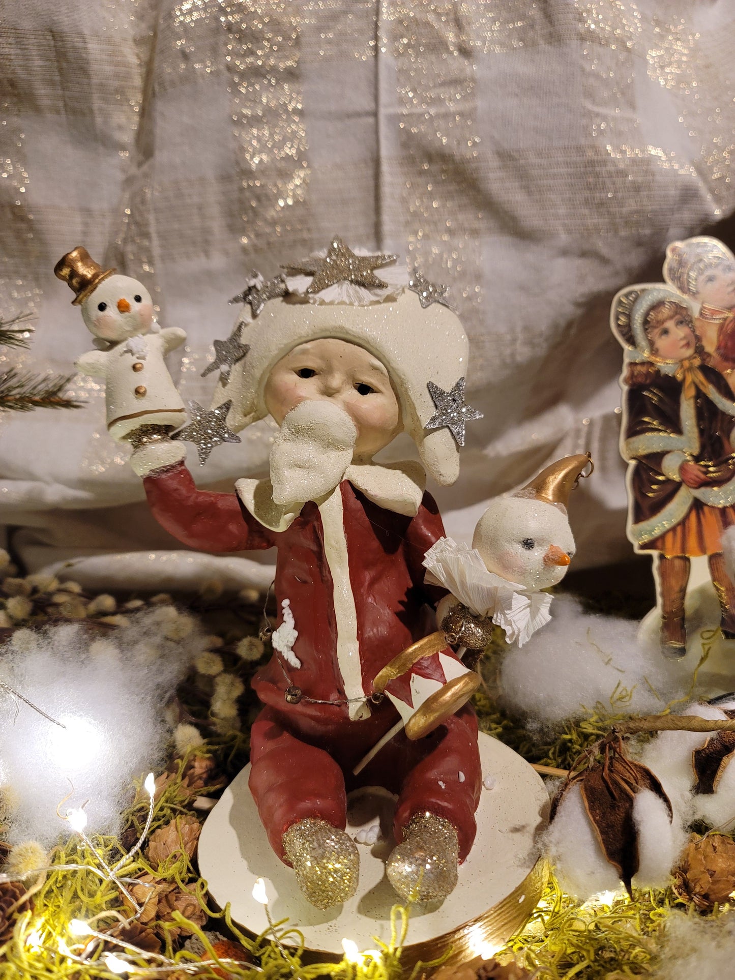 Folk Art Christmas Dee Harvey Santas Snow Puppets Figurine