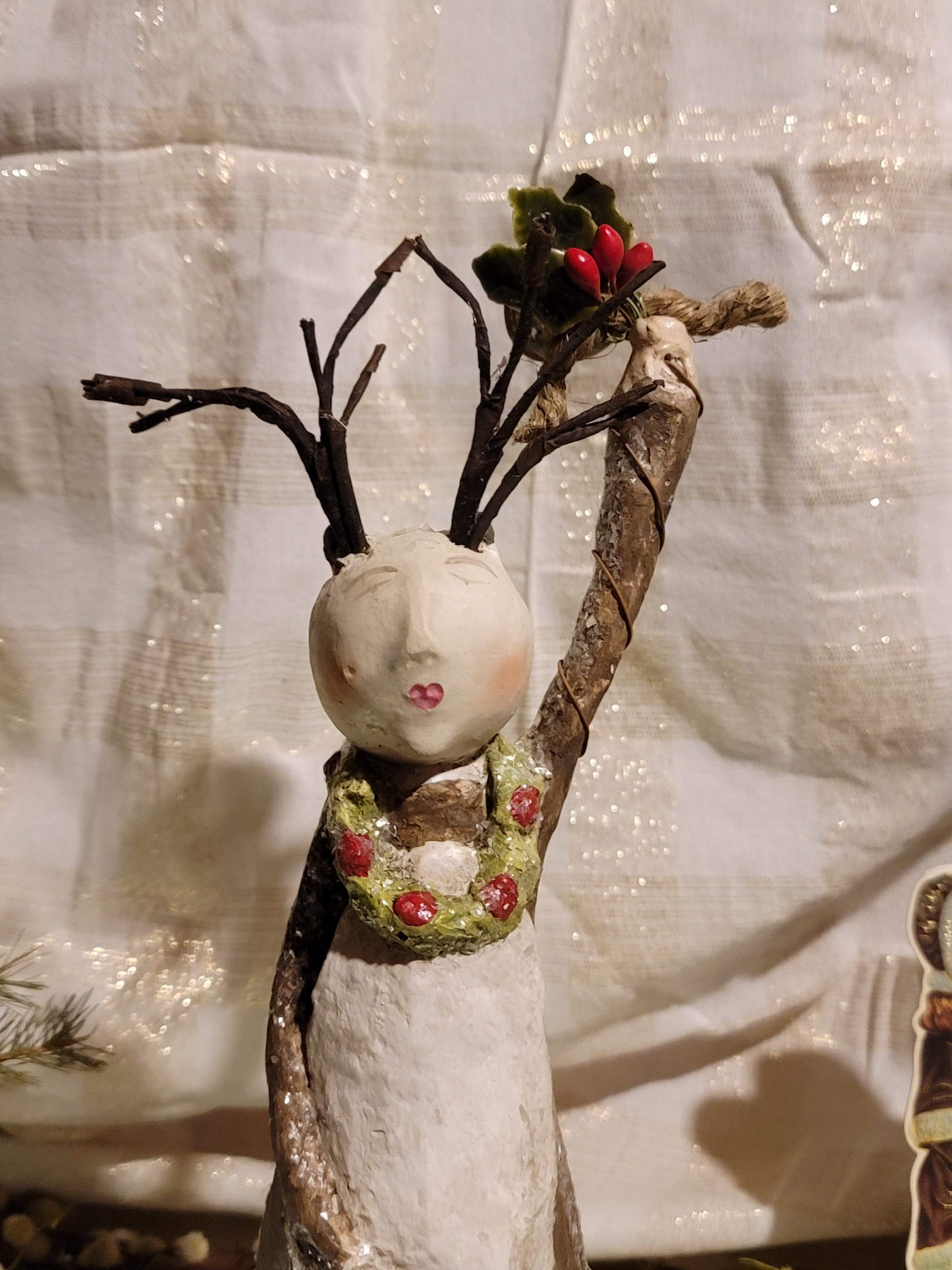 Vintage Hammerschmidt Christmas Reindeer Pageant Girl Figurine