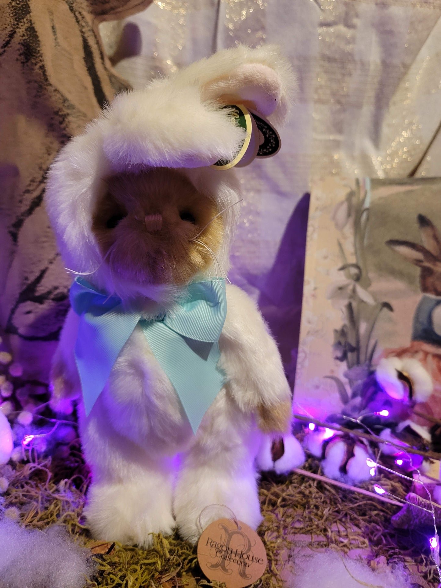 Beary Harey Easter Bunny Bear with Pull Down Hat and Movable Limbs