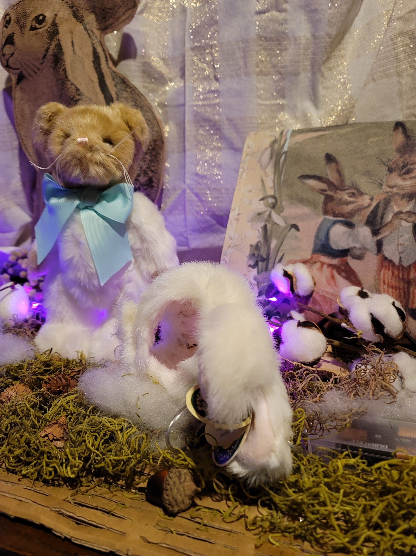 Beary Harey Easter Bunny Bear with Pull Down Hat and Movable Limbs