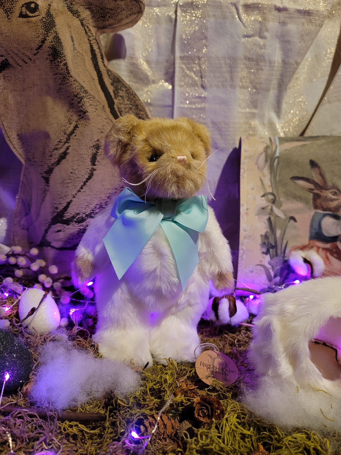 Beary Harey Easter Bunny Bear with Pull Down Hat and Movable Limbs
