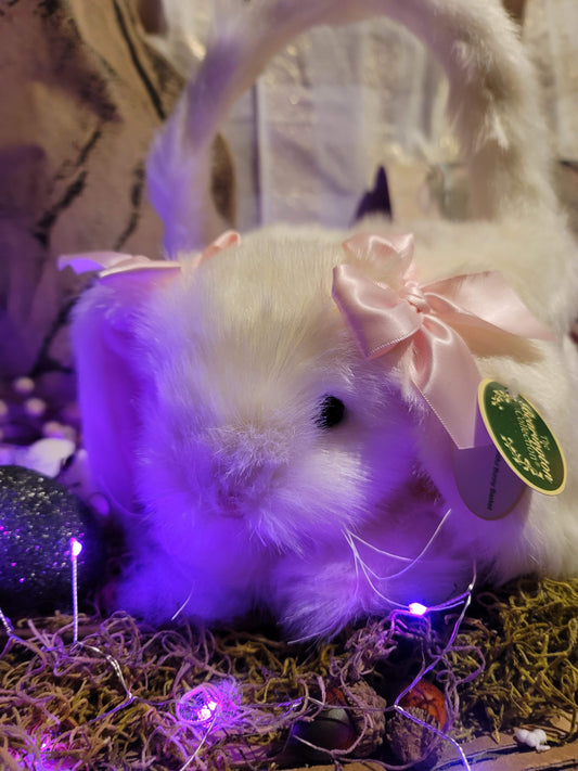 Bountiful Bunny Easter Basket with Pink Ribbon
