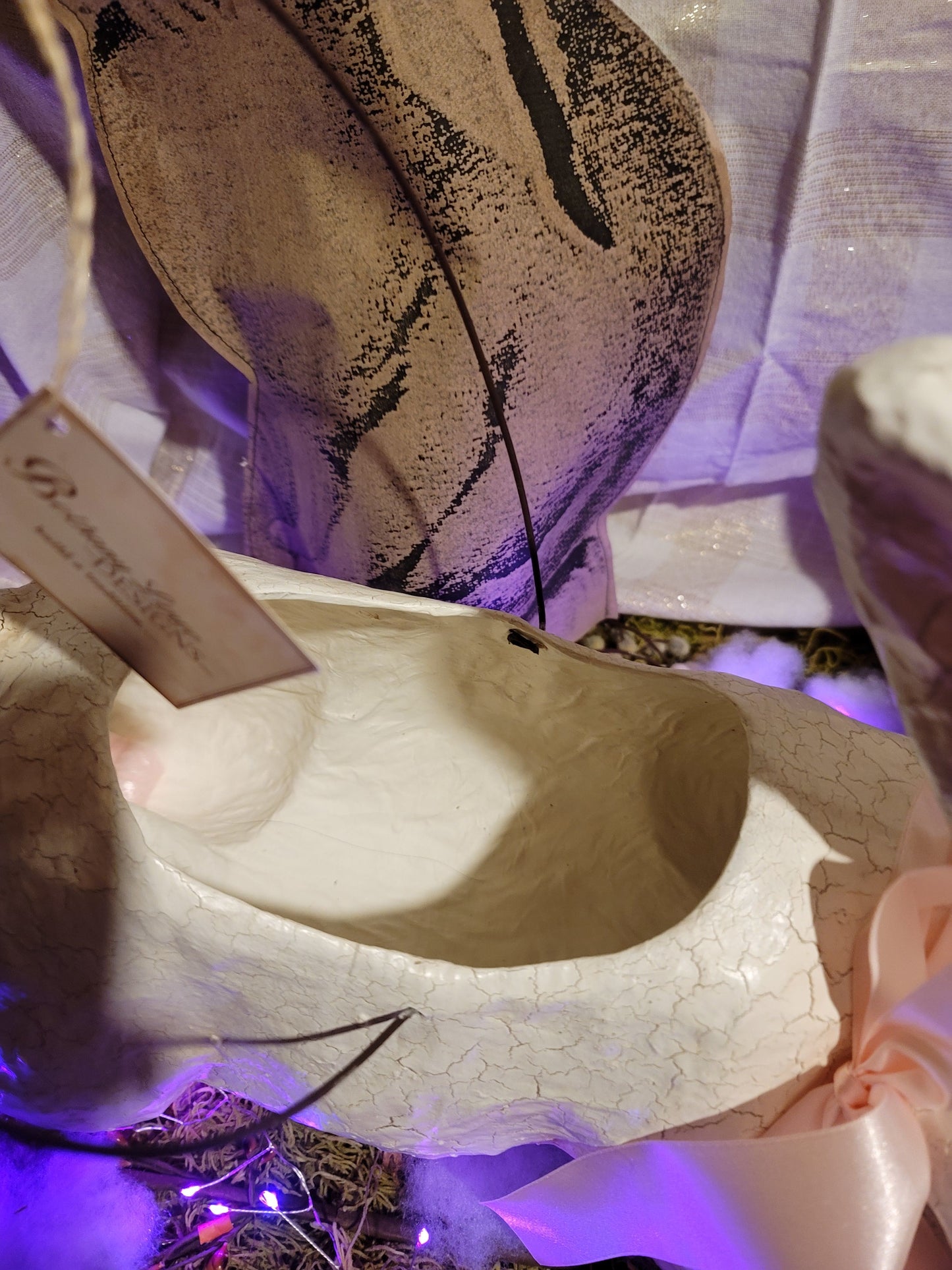 Vintage Easter Giant Easter Rabbit Bunny Paper Mache Basket
