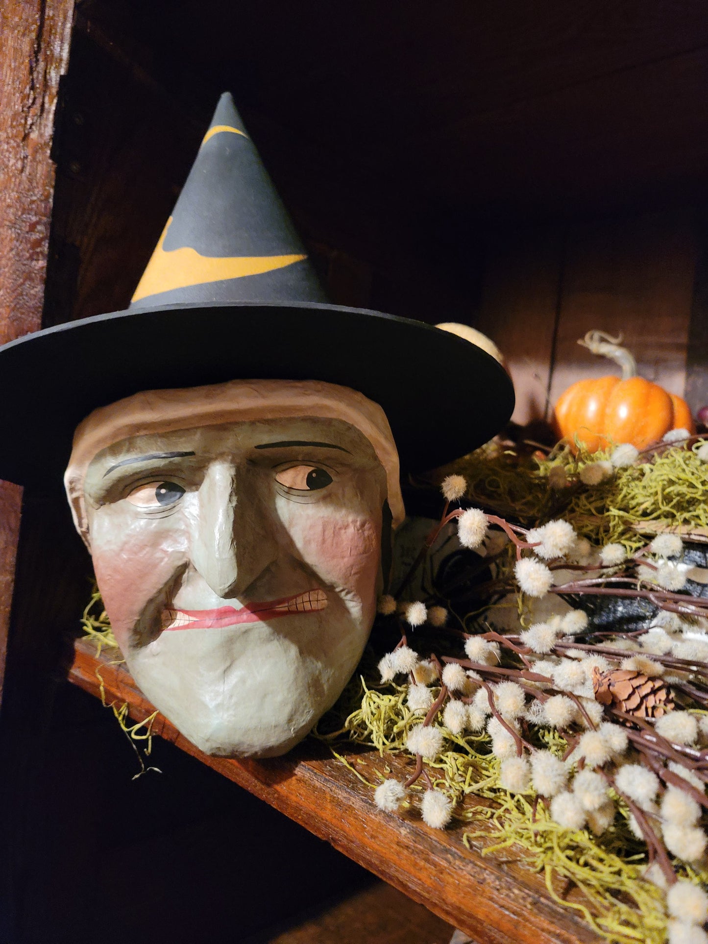 Vintage Halloween Style Wicked Witch head Bucket Candy Container Cody Foster Large