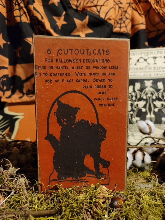 Vintage Halloween Style Black Cats Halloween Storage Box